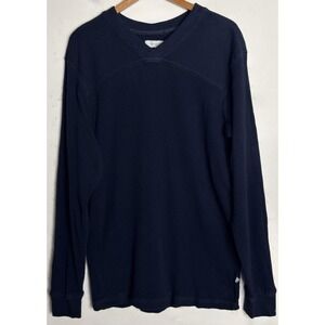 UO Standard Cloth Waffle Weave Thermal Shirt Mens Medium Navy Blue Outdoor